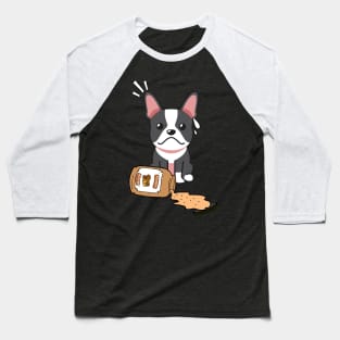 Cute French Bulldog spilled a jar of peanut butter Baseball T-Shirt